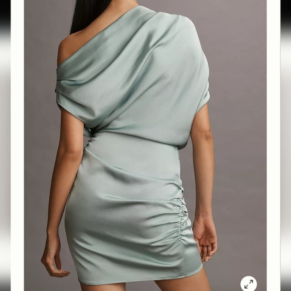 MISHA COLLECTION Light Blue One-Shoulder Mini Dress - Picture 4 of 12